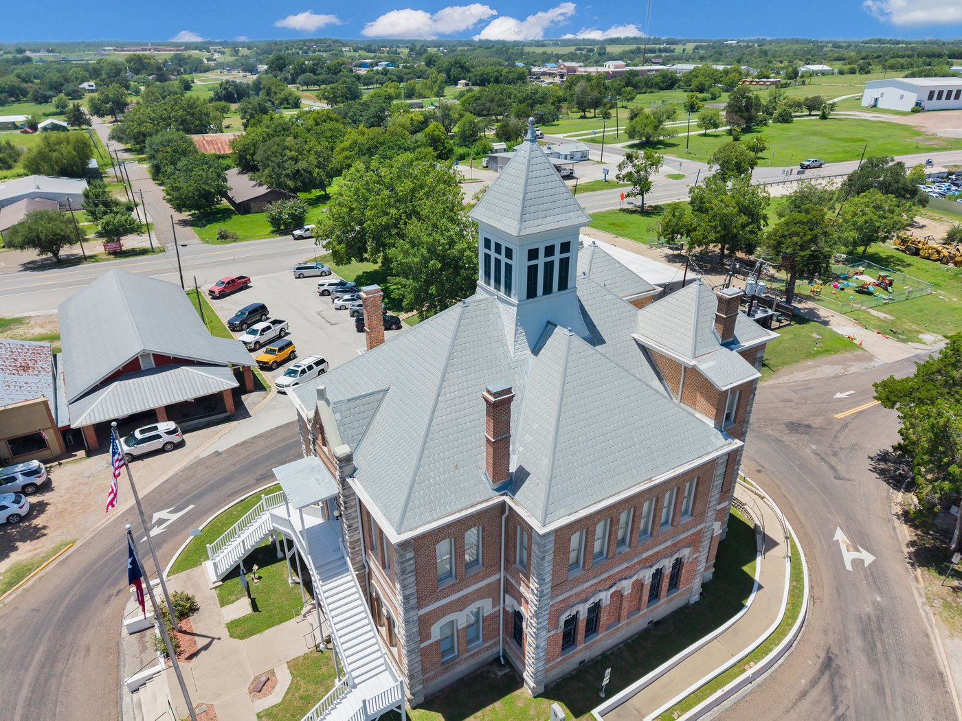 The Grimes County courthouse, aerial photo