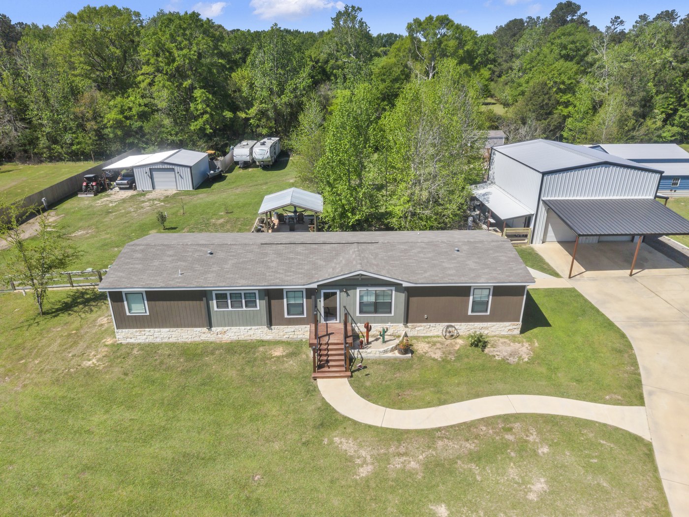 Aerial exterior of a home